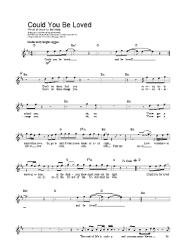 page one of Could You Be Loved (Lead Sheet / Fake Book)