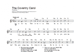 page one of Coventry Carol (Lead Sheet / Fake Book)