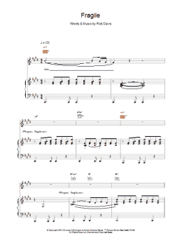 page one of Fragile (Piano, Vocal & Guitar Chords)