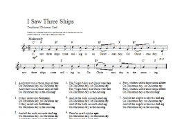 page one of I Saw Three Ships (Lead Sheet / Fake Book)