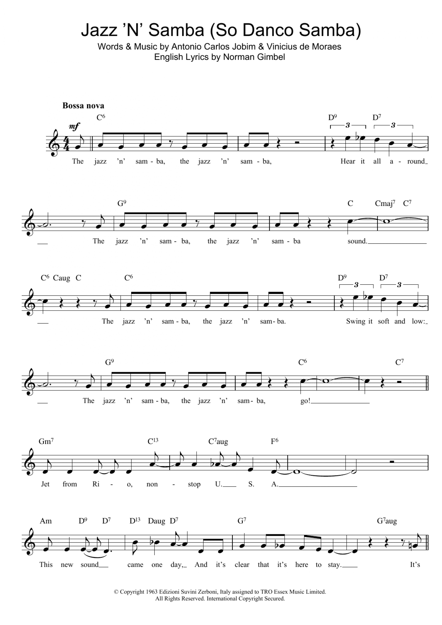 Jazz 'n' Samba (Lead Sheet / Fake Book)
