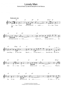 page one of Lonely Man (Lead Sheet / Fake Book)