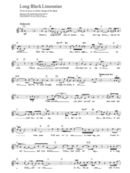 page one of Long Black Limousine (Lead Sheet / Fake Book)