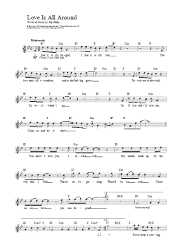page one of Love Is All Around (Lead Sheet / Fake Book)