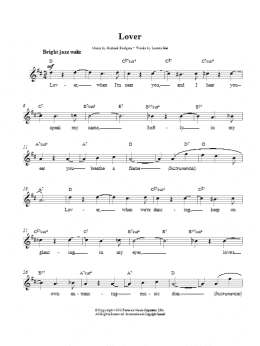 page one of Lover (Lead Sheet / Fake Book)
