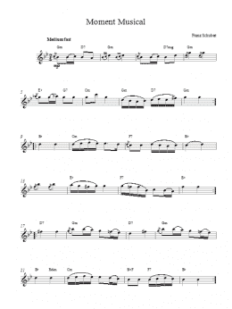 page one of Moment Musical (Lead Sheet / Fake Book)