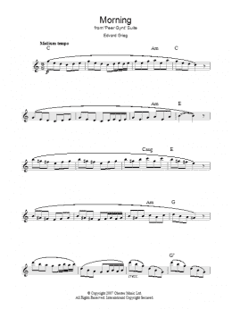 page one of Morning (Lead Sheet / Fake Book)