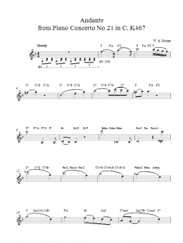 page one of Andante K467 (Lead Sheet / Fake Book)