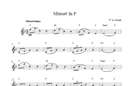 page one of Minuet in F (Lead Sheet / Fake Book)