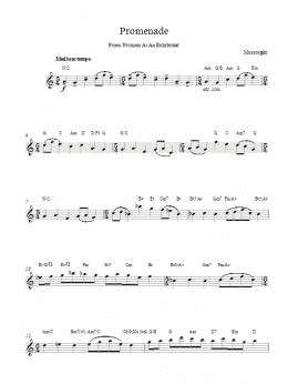 page one of Promenade (Lead Sheet / Fake Book)