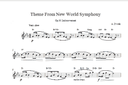 page one of New World Symphony (Lead Sheet / Fake Book)