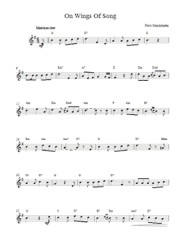 page one of On Wings Of Song (Lead Sheet / Fake Book)