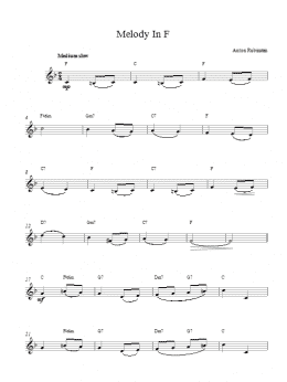 page one of Melody In F (Lead Sheet / Fake Book)