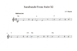 page one of Sarabande From Suite XI (Lead Sheet / Fake Book)