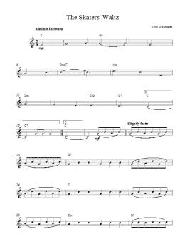 page one of The Skaters Waltz (Lead Sheet / Fake Book)
