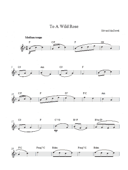 page one of To A Wild Rose (Lead Sheet / Fake Book)