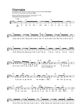 page one of Wannabe (Lead Sheet / Fake Book)