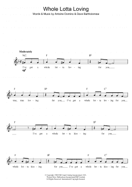 page one of Whole Lotta Loving (Lead Sheet / Fake Book)