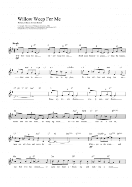 page one of Willow Weep For Me (Lead Sheet / Fake Book)