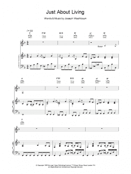 page one of Just About Living (Piano, Vocal & Guitar Chords)