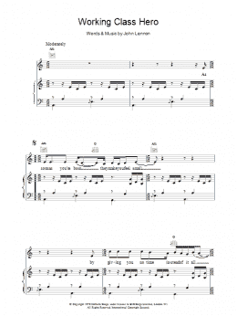 page one of Working Class Hero (Piano, Vocal & Guitar Chords)