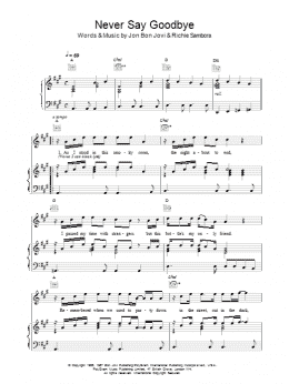 page one of Never Say Goodbye (Piano, Vocal & Guitar Chords (Right-Hand Melody))