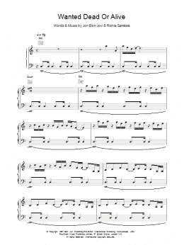 page one of Wanted Dead Or Alive (Piano, Vocal & Guitar Chords)