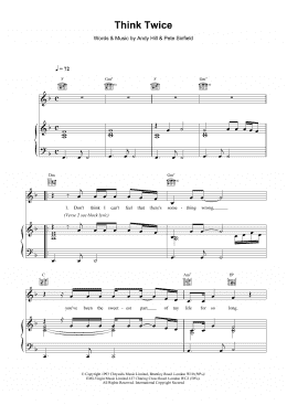 page one of Think Twice (Piano, Vocal & Guitar Chords)