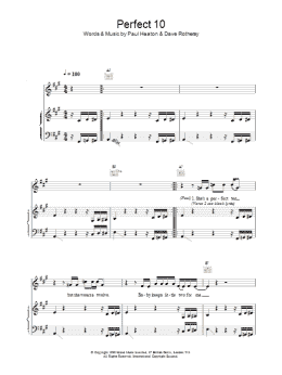 page one of Perfect 10 (Piano, Vocal & Guitar Chords)