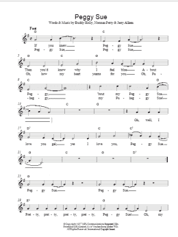 page one of Peggy Sue (Lead Sheet / Fake Book)