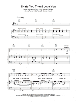 page one of I Hate You Then I Love You (Piano, Vocal & Guitar Chords)