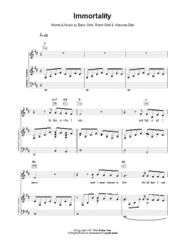 page one of Immortality (Piano, Vocal & Guitar Chords)