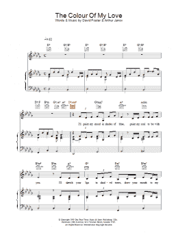 page one of The Colour Of My Love (Piano, Vocal & Guitar Chords)