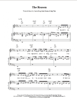 page one of The Reason (Piano, Vocal & Guitar Chords)