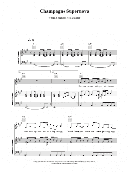 page one of Champagne Supernova (Piano, Vocal & Guitar Chords)