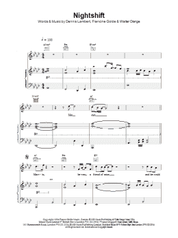 page one of Nightshift (Piano, Vocal & Guitar Chords)