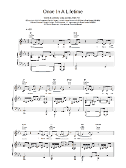 page one of Once In A Lifetime (Piano, Vocal & Guitar Chords)