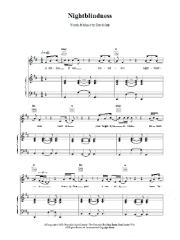 page one of Nightblindness (Piano, Vocal & Guitar Chords)