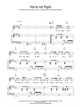 page one of We're Not Right (Piano, Vocal & Guitar Chords)