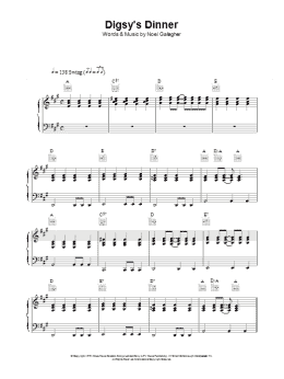 page one of Digsy's Dinner (Piano, Vocal & Guitar Chords)