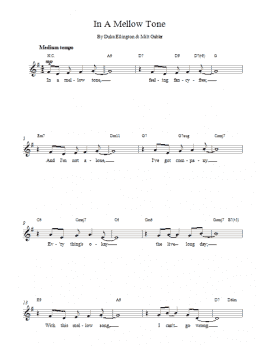 page one of In A Mellow Tone (Lead Sheet / Fake Book)