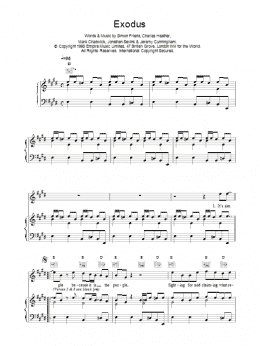 page one of Exodus (Piano, Vocal & Guitar Chords)