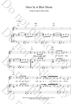 page one of Once In A Blue Moon (Piano, Vocal & Guitar Chords)