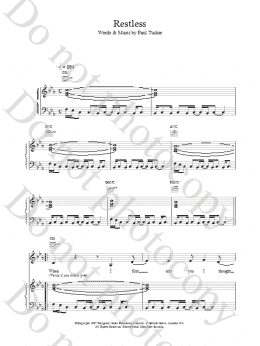 page one of Restless (Piano, Vocal & Guitar Chords)