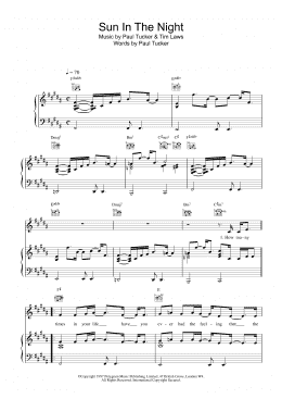 page one of Sun In The Night (Piano, Vocal & Guitar Chords)
