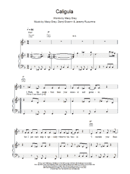 page one of Caligula (Piano, Vocal & Guitar Chords)