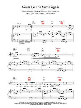 page one of Never Be The Same Again (Piano, Vocal & Guitar Chords)