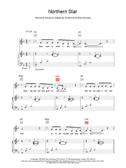 page one of Northern Star (Piano, Vocal & Guitar Chords)