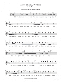 page one of More Than A Woman (Lead Sheet / Fake Book)