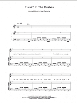 page one of F***in' In The Bushes (Piano, Vocal & Guitar Chords)